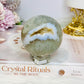 Large Green Flower Agate Sphere On Stand 369g
