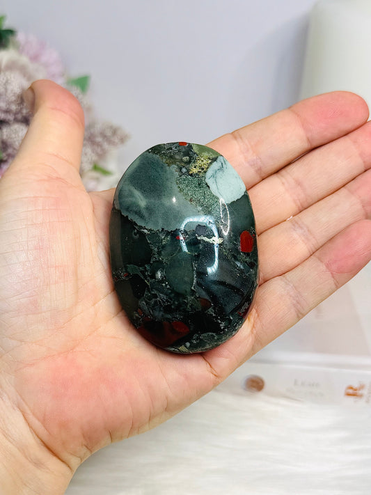 Large Blood Stone Palm Stone