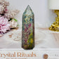 Rare Ruby In Blue Apatite Tower (UV Reactive) 8cm