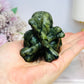 Green Jade 3 Skull & Cross Bones Carving 7cm