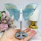 Blue Onyx Butterfly Wings On Silver Stand 14.5cm