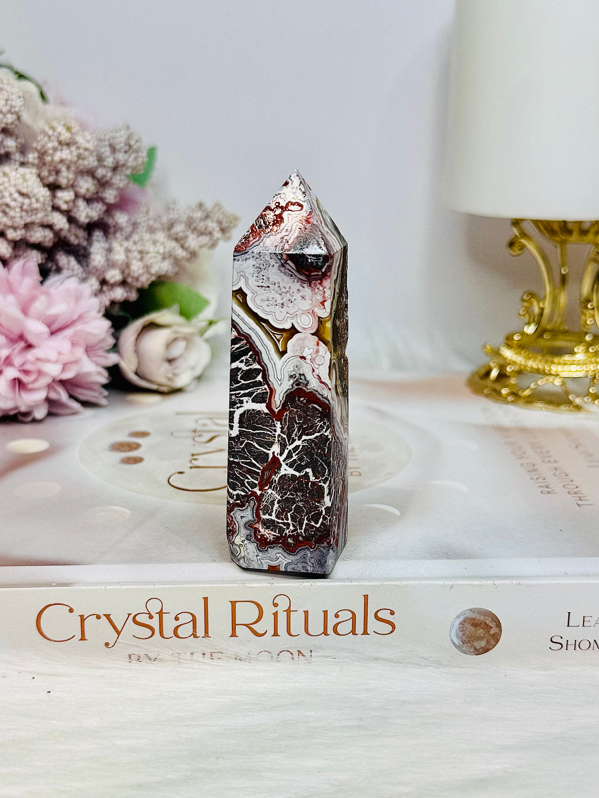 Mexican Lace Agate Tower 8.5cm