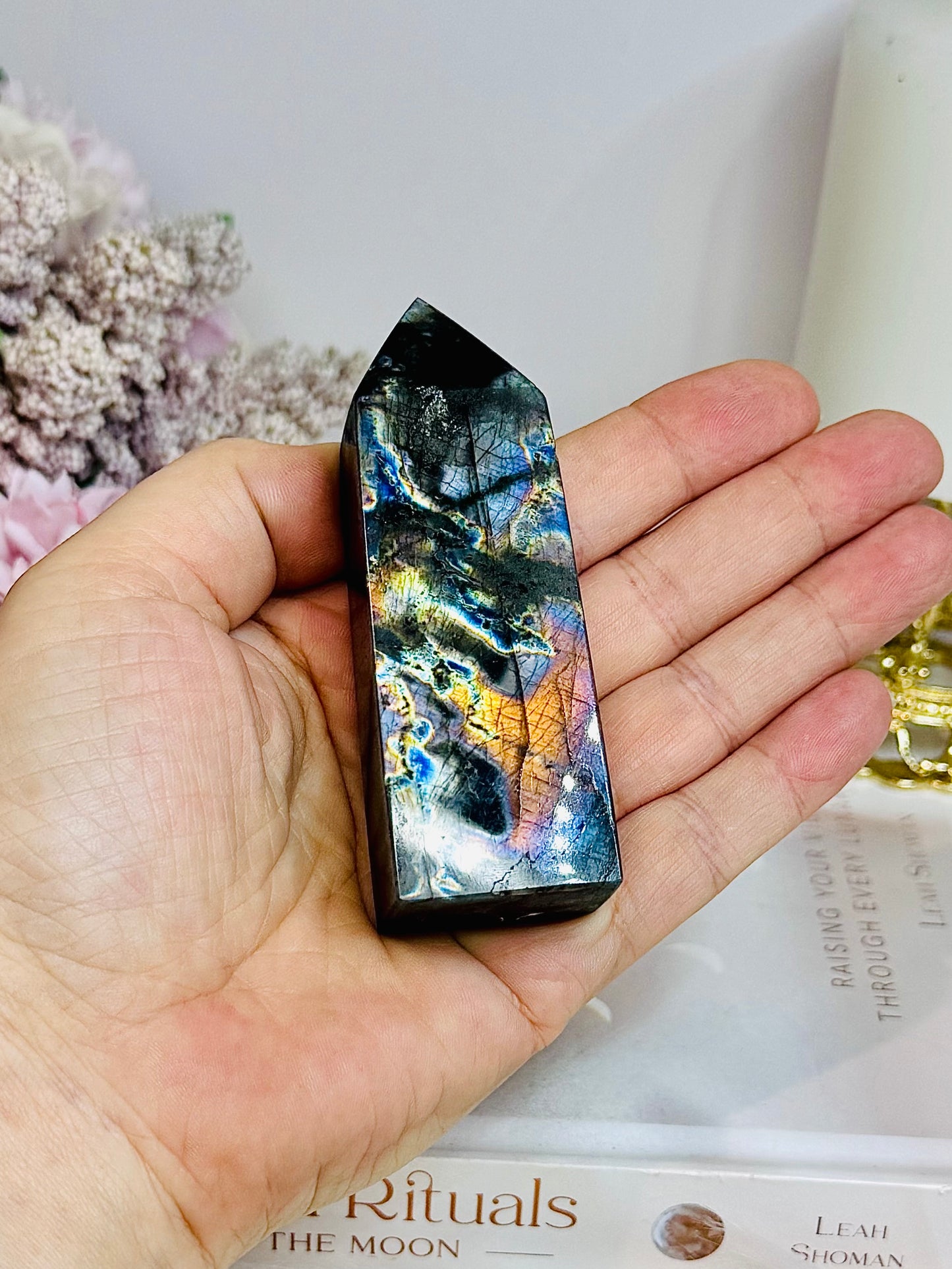High Grade Labradorite Tower Full of Flash 8.5cm