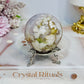Flower Agate X Amethyst Sphere on Stand 280g