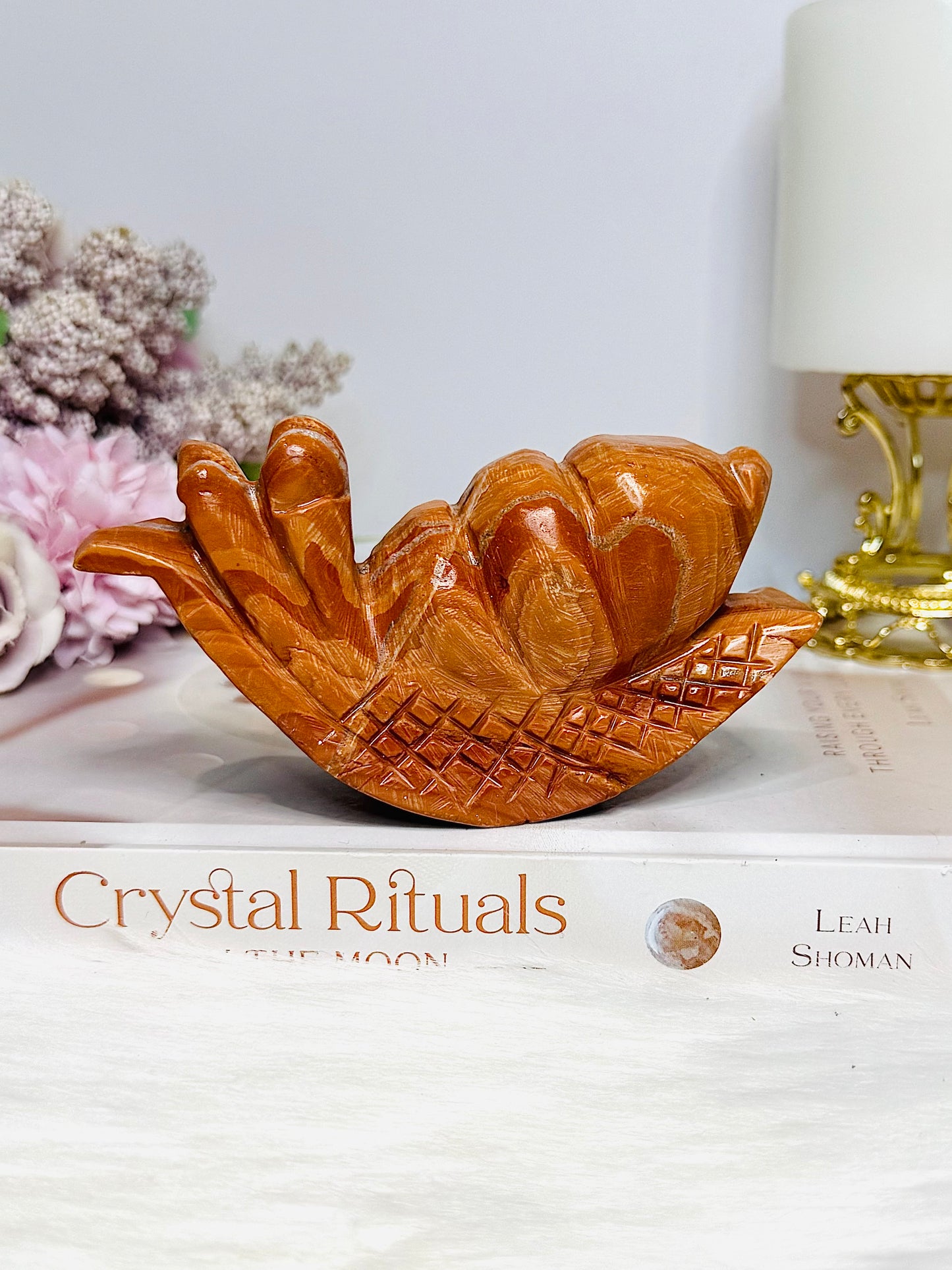 Chunky Large Orange Jasper Snail 11.5cm 296g