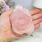 Large Rose Quartz Carved Rose 10cm