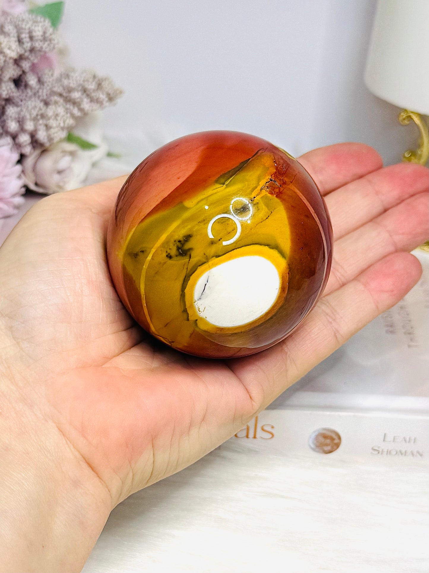 Large Mookaite Jasper Sphere on Stand 330g