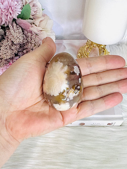 Flower Agate Egg 6.5cm