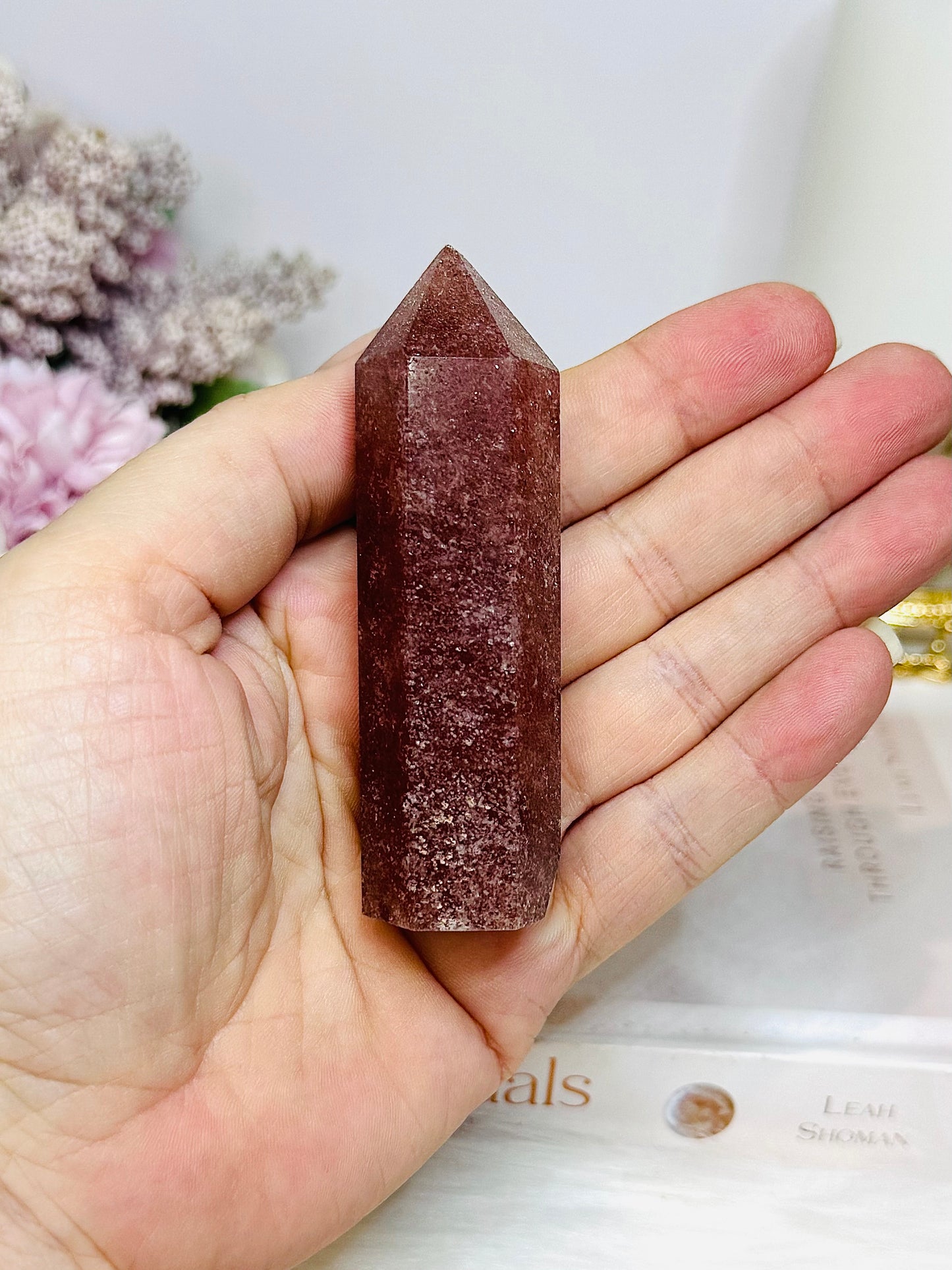 Strawberry Quartz Tower 8cm