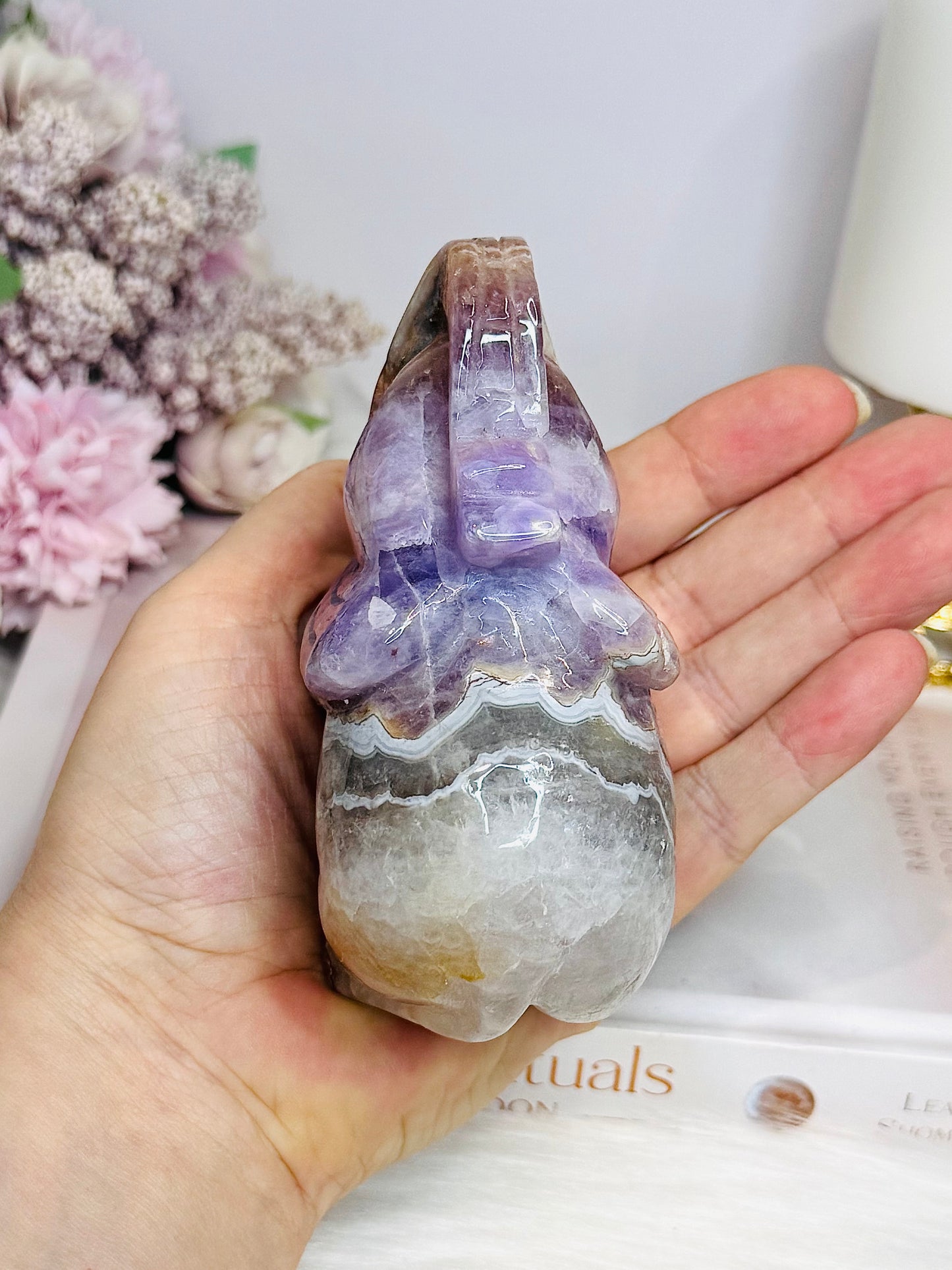 Amethyst X Mexican Lace Agate Elephant 11cm