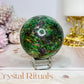 Ruby In Fuchsite Sphere UV Reactive On Stand 362g
