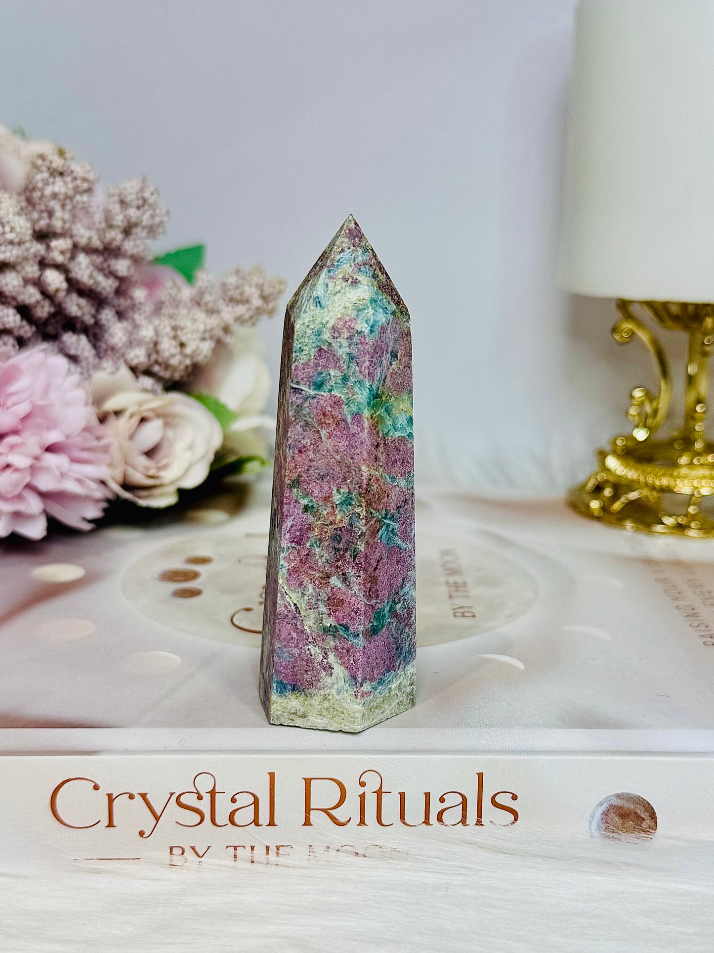 Rare Ruby In Blue Apatite Tower (UV Reactive) 9cm