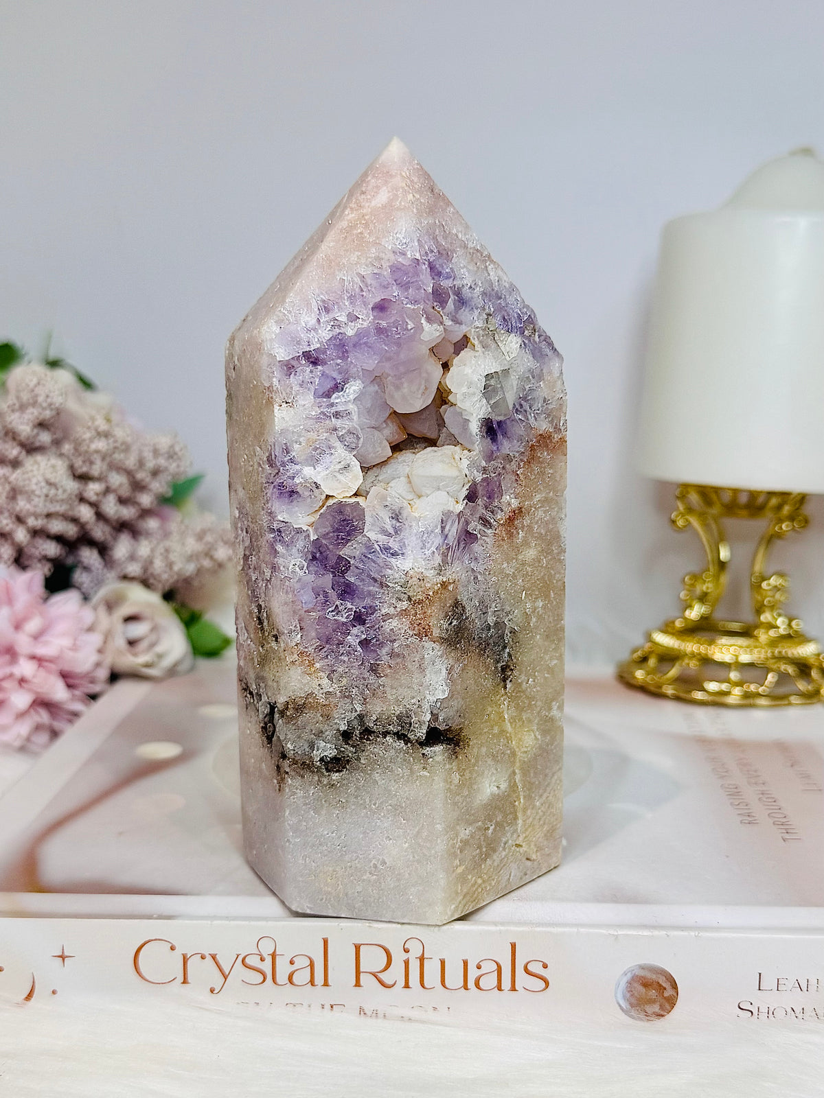 High Grade Chunky Pink Amethyst Druzy Tower 14.5cm 742g