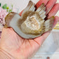 Beautiful Druzy Agate Carved Bird On Silver Stand