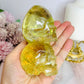 High Grade Citrine Carved Skulls with Rainbows 12cm 425g
