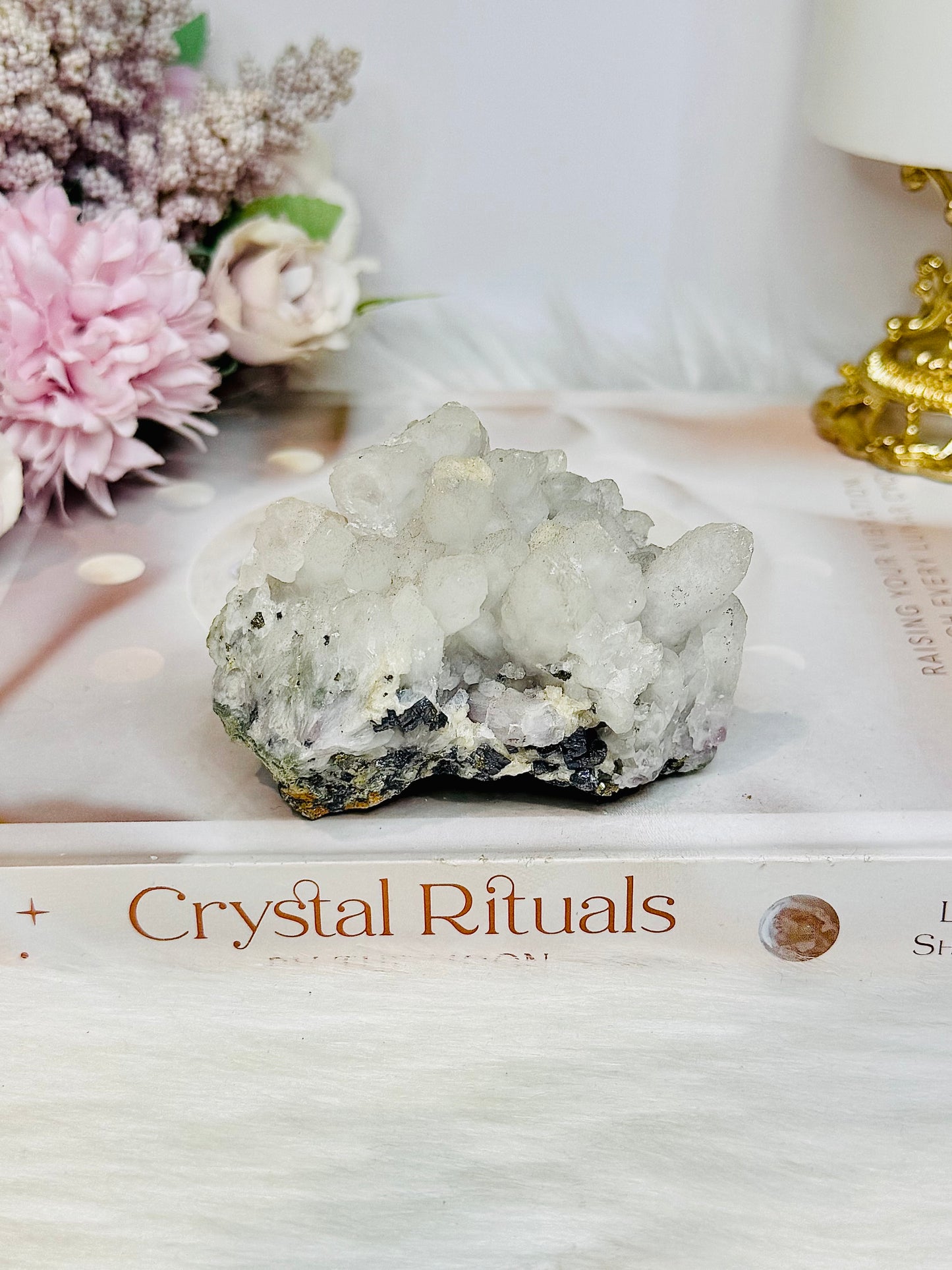 Quartz Cluster in Pyrite 8cm