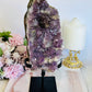 High Grade Amethyst Natural Cluster Slab with Stalactite Formations On Custom Stand 23cm 1.03KG