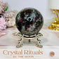 Rare Aquamarine & Pink Tourmaline Sphere on Stand 234g