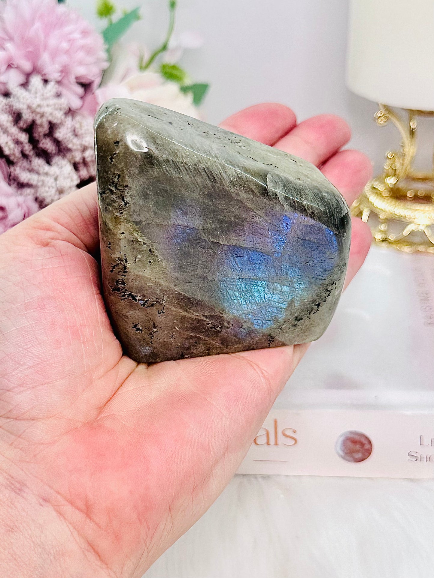 Beautiful Labradorite Polished Freeform 317grams with Blue & Purple Flash