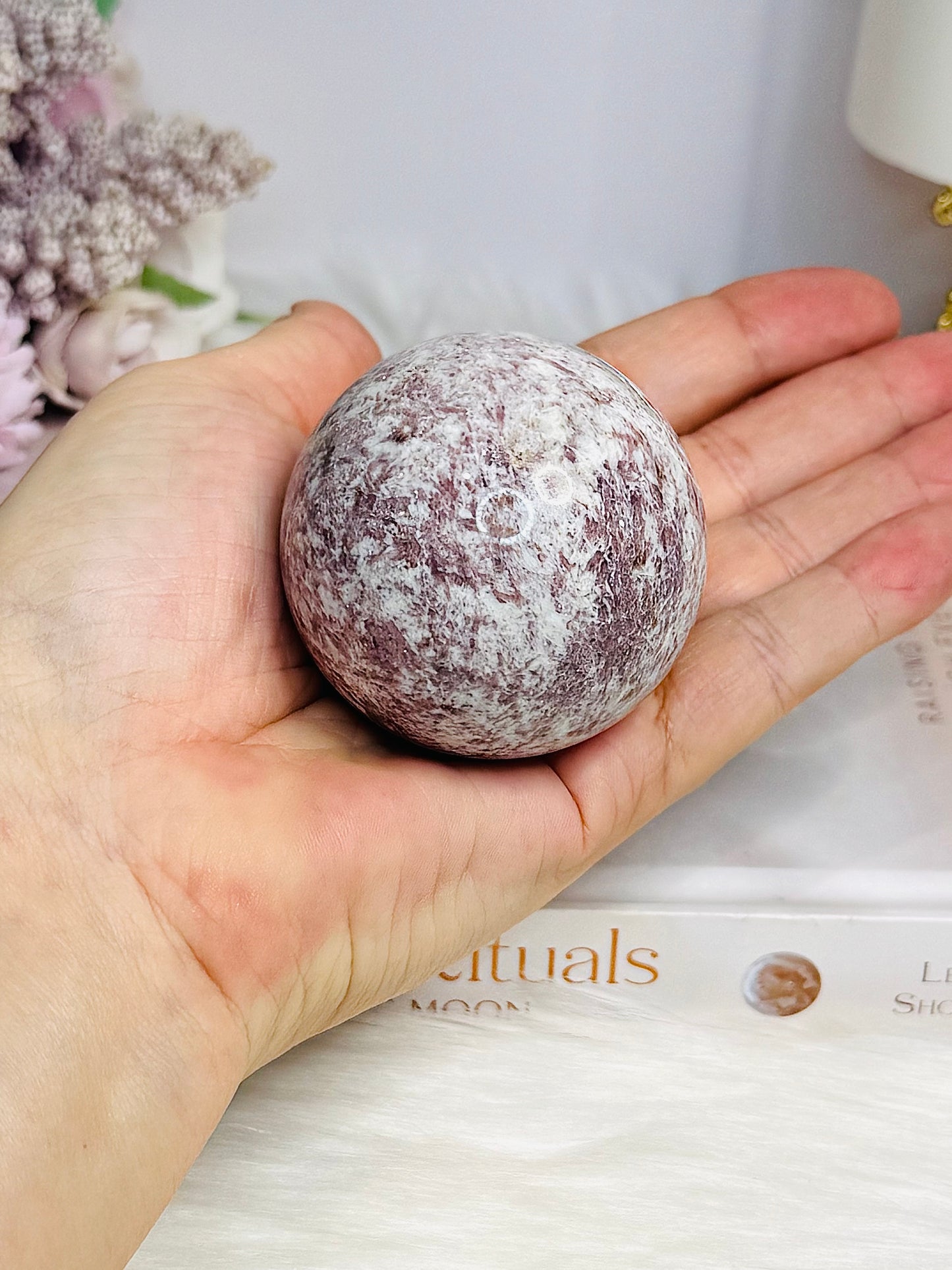 Pink Tourmaline Sphere on Stand 215g
