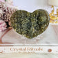 Wow!!! Natural Raw Green Amethyst Carved Heart on Stand 9cm