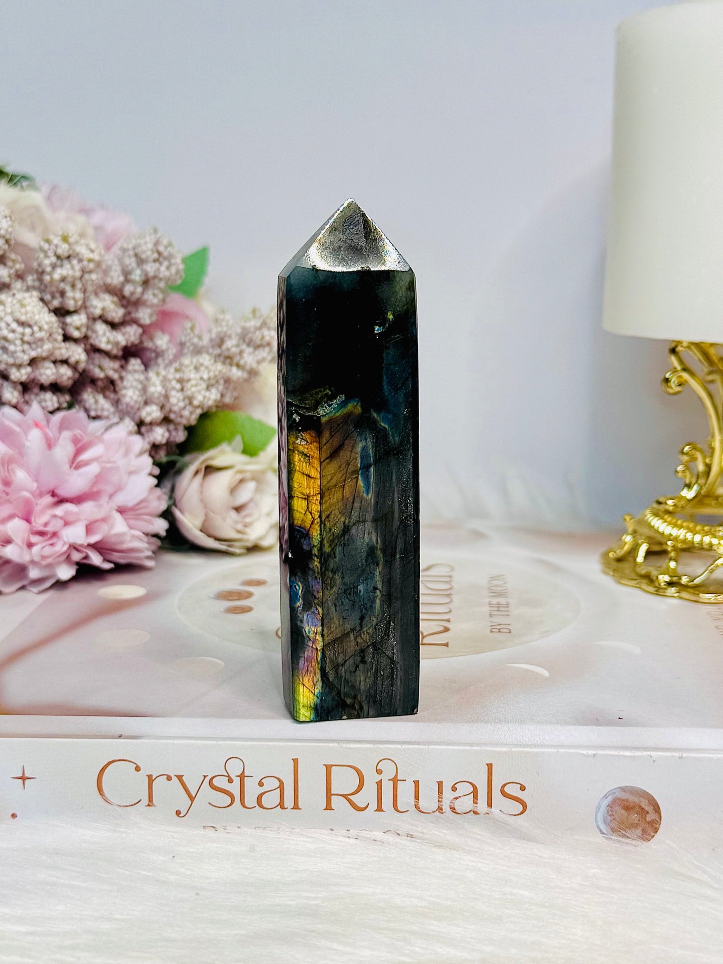 High Grade Labradorite Tower Full of Flash 9.5cm