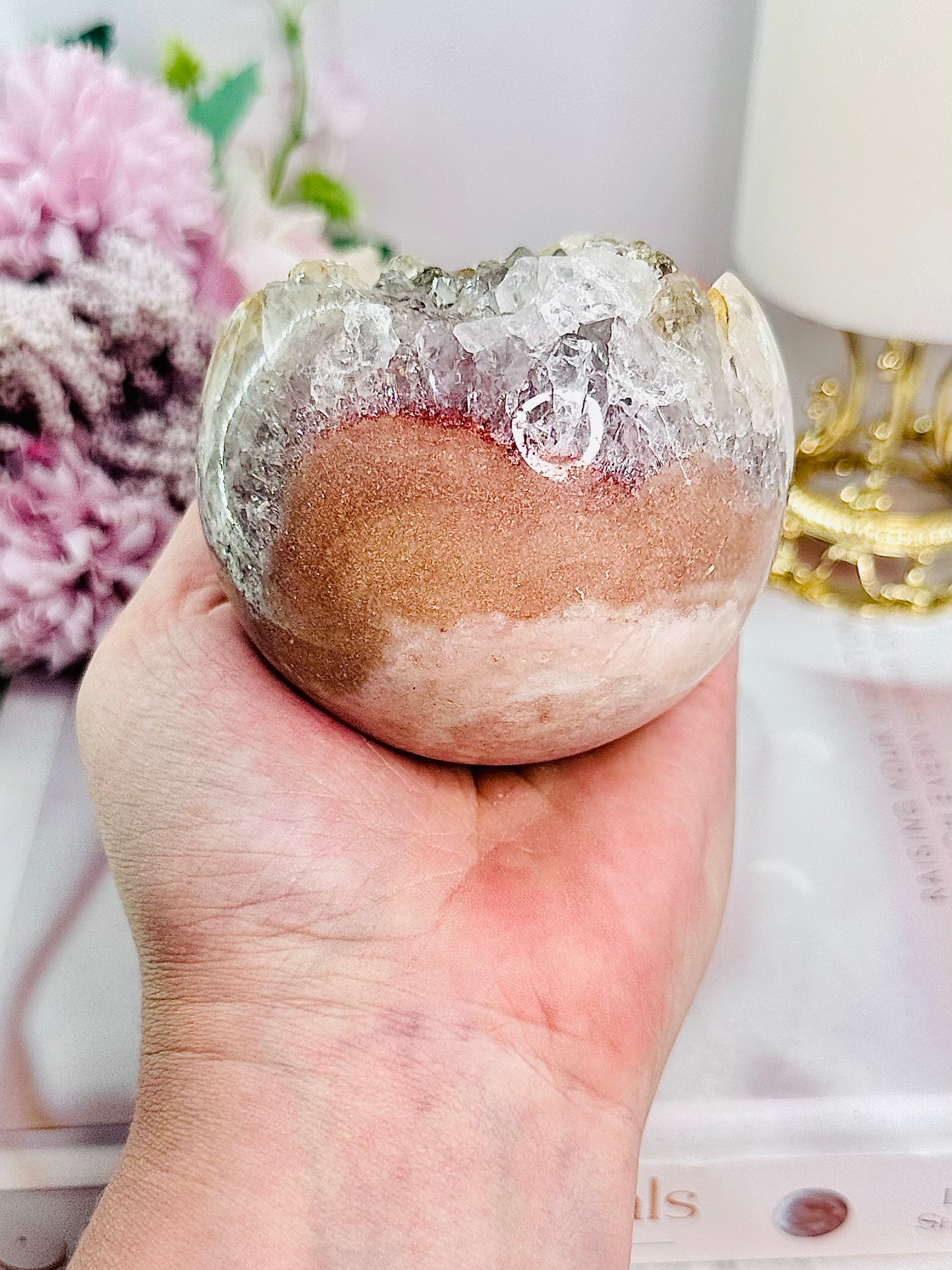 Classy & Absolutely Fabulous Large 489gram Druzy Pink Amethyst Stunning Sphere On Stand From Brazil