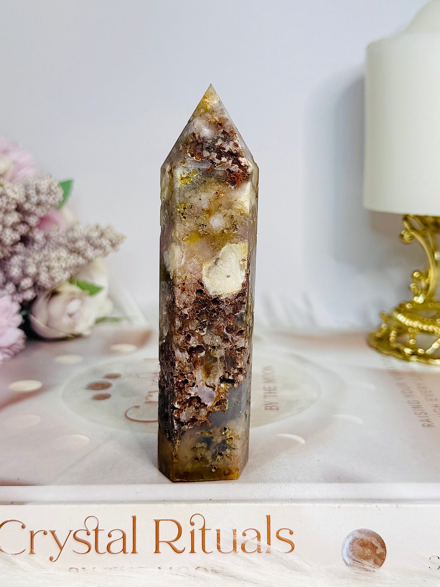 Druzy Flower Agate Tower 11cm