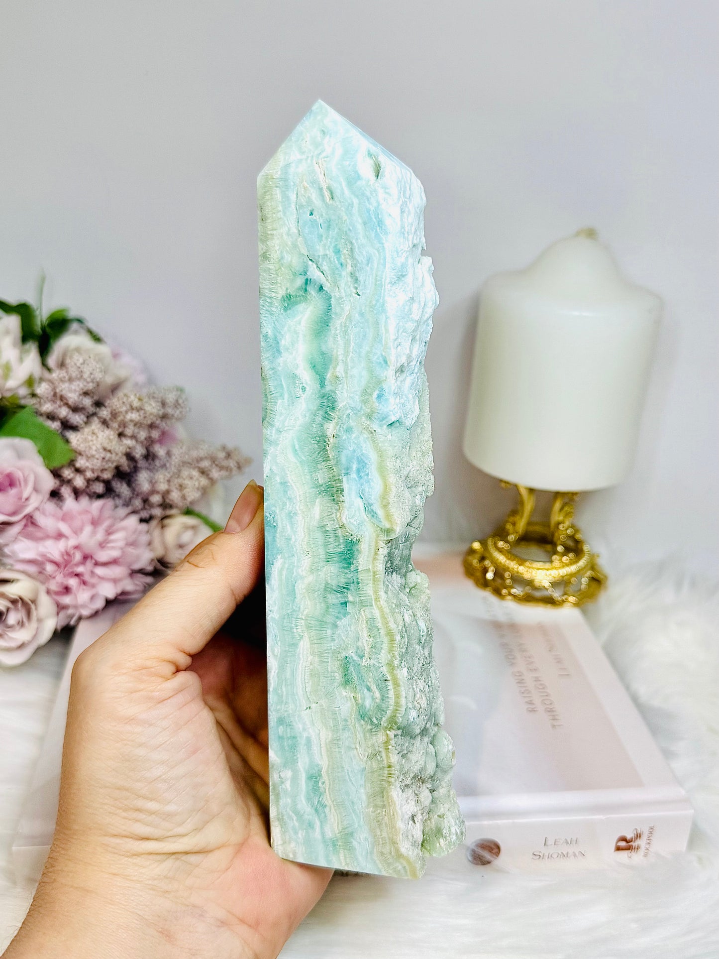 Large Blue Hemimorphite Tower 19cm