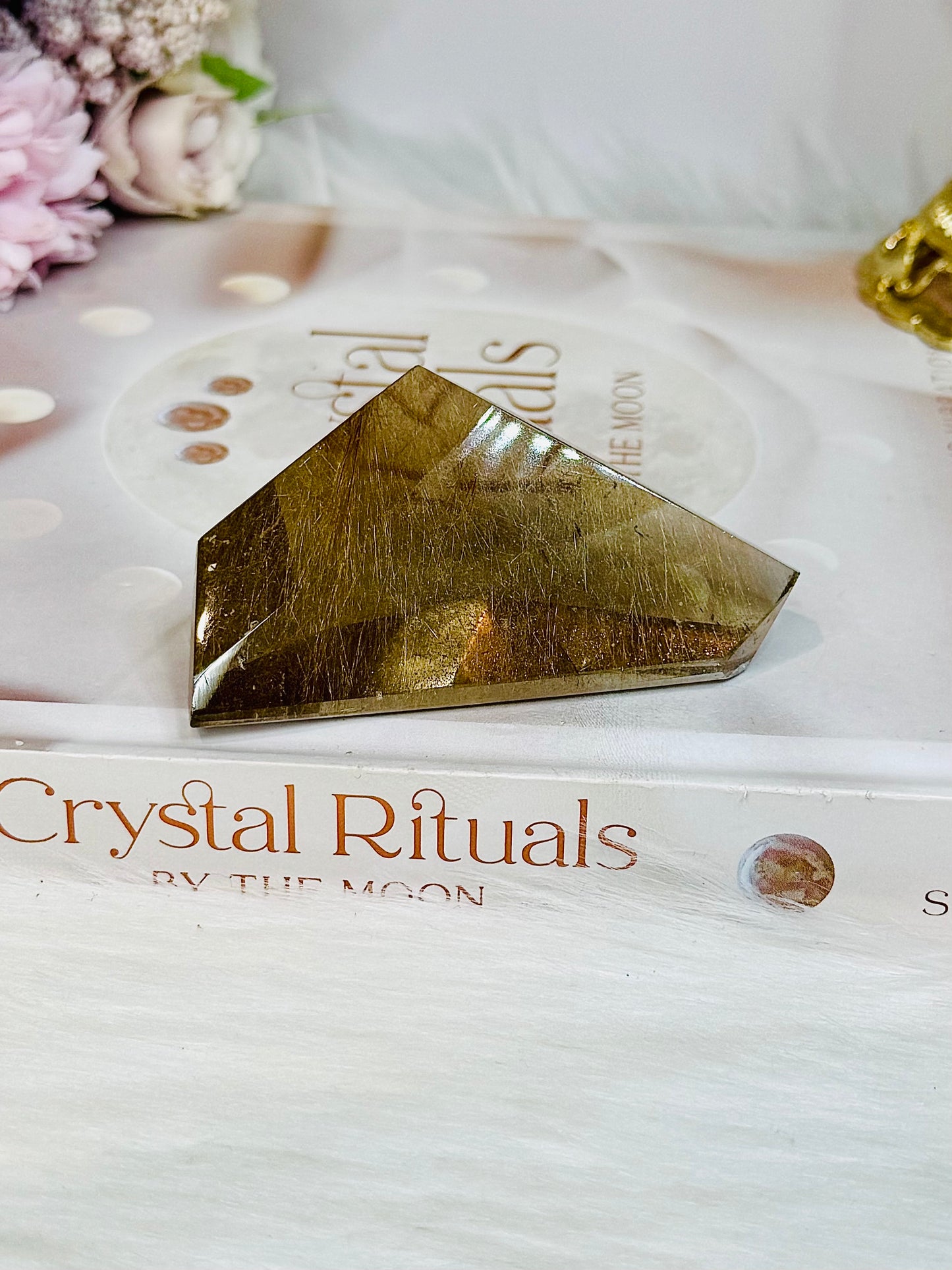 Golden Rutile Smokey Quartz Freeform 8cm