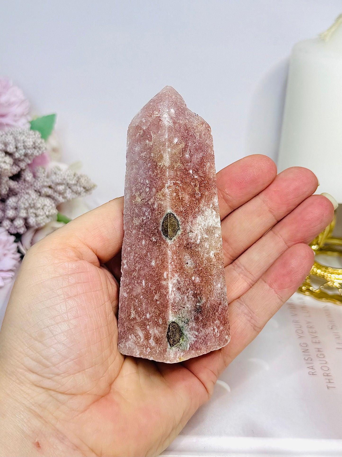 Pink Amethyst Druzy Tower | Obelisk 10.5cm