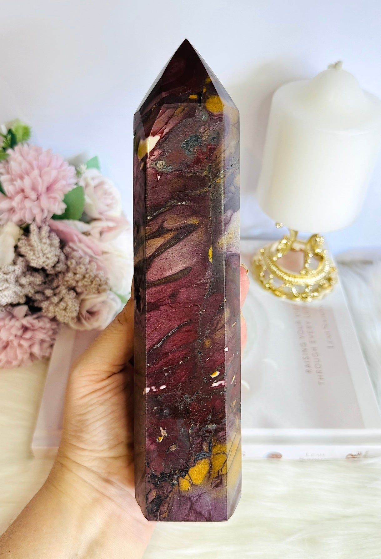 Classy & Fabulous Large Chunky Mookaite Jasper Tower 21.5cm