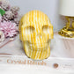 Large Orange Calcite Carved Skull 11.5cm 1.01KG
