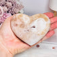 Pink Amethyst Druzy Heart 10cm On Stand
