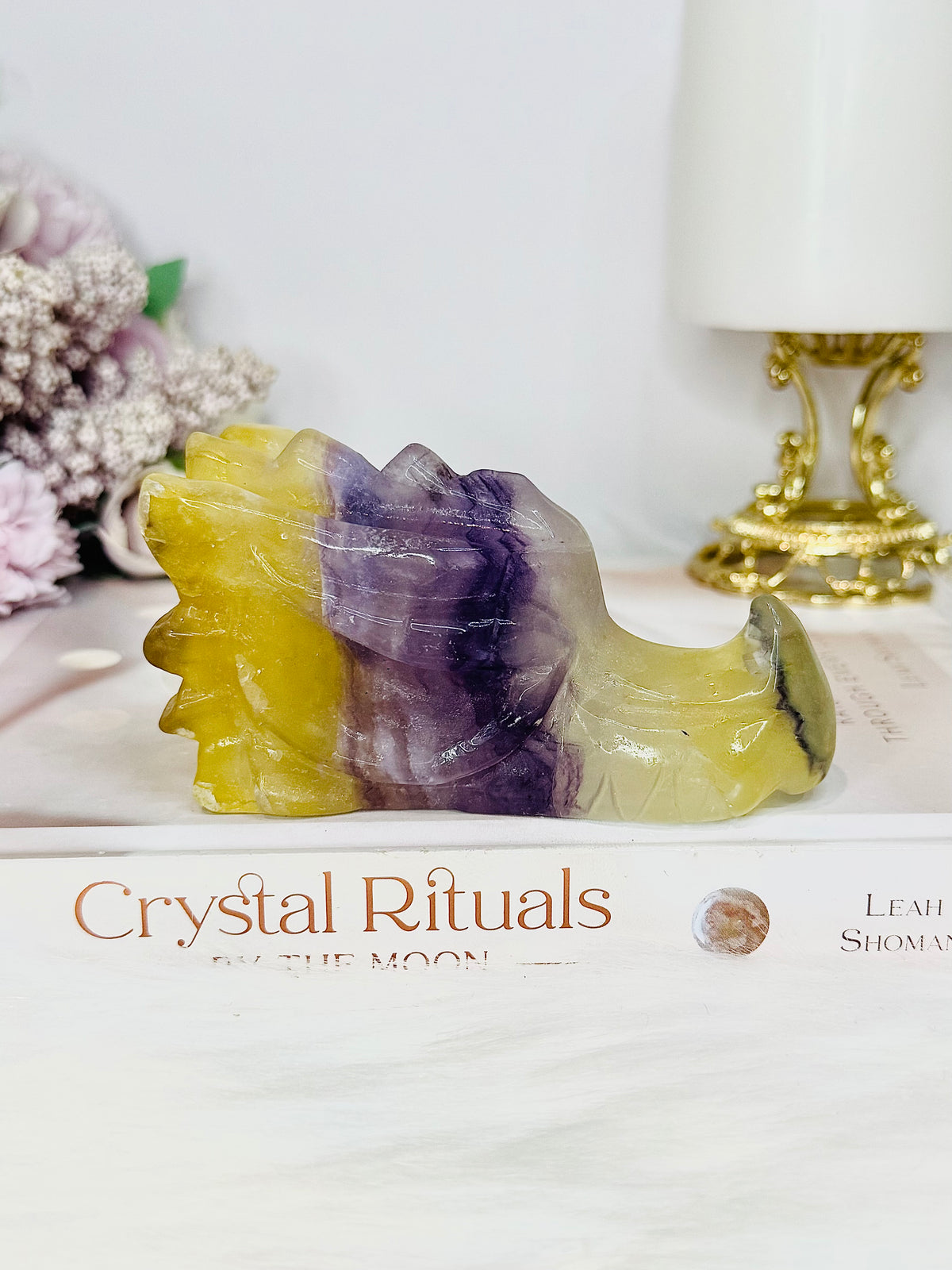 Fluorite Carved Dragon 10.5cm