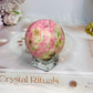 Thulite Sphere with Epidote 197g