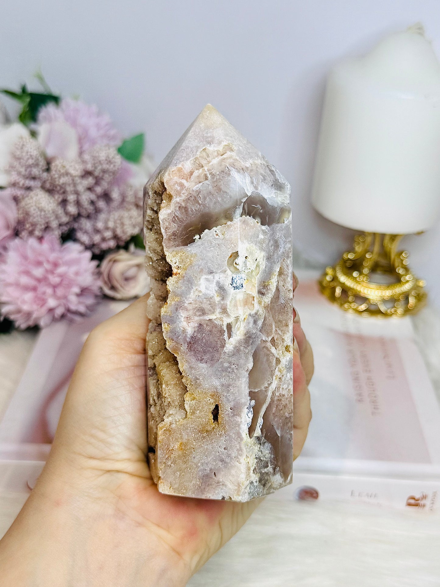 Pink Amethyst Chunky Druzy Tower 12cm 391g