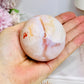 Flower Carnelian Large Sphere on Stand 327g