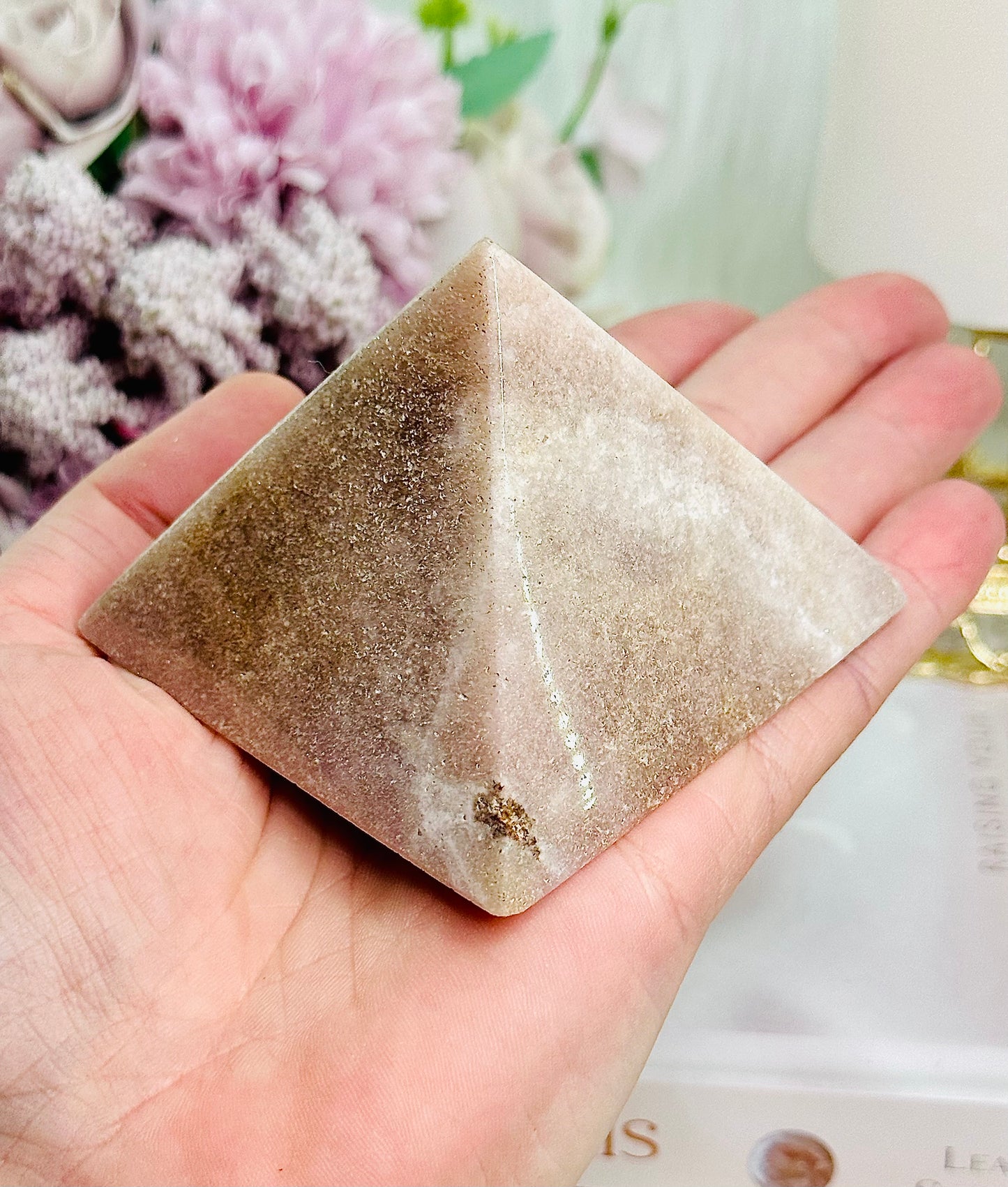 Gorgeous Pink Amethyst Carved Pyramid From Brazil