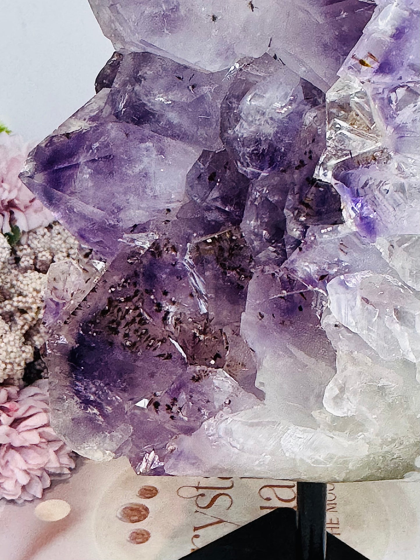 Large High Grade Amethyst with Goethite Inclusions Cluster Freeform On Stand 20cm 2.26KG