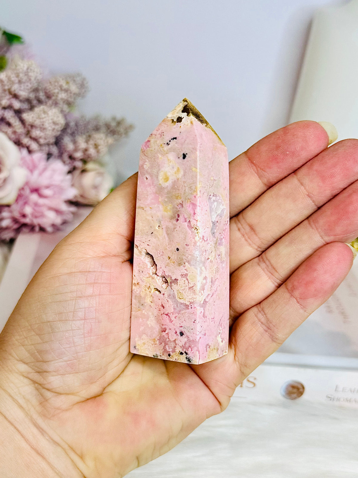 Pink Peruvian Rhodonite Tower 9cm