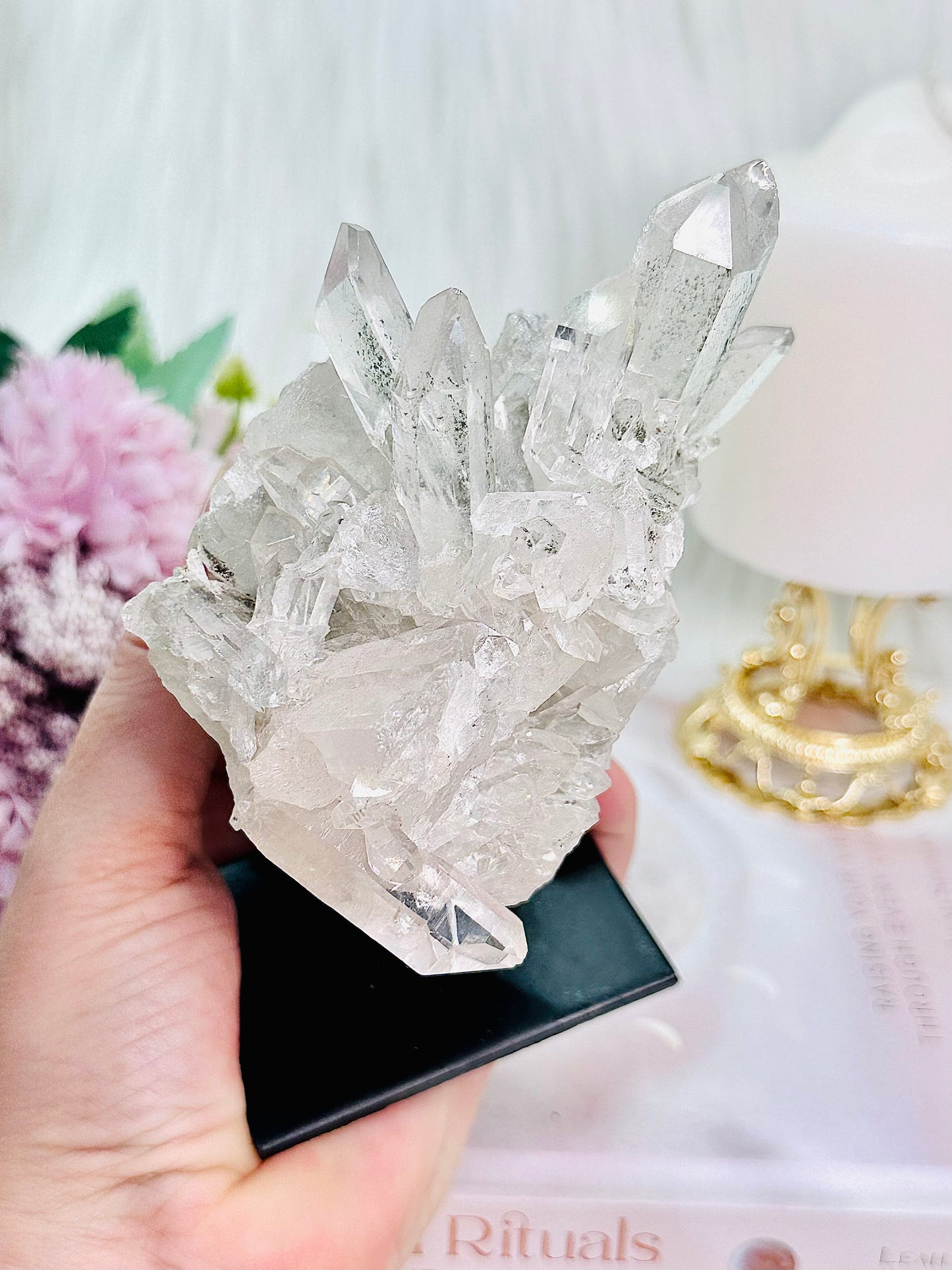 Simply Stunning Large 533gram Natural Clear Quartz Cluster with Phantom Inclusions From Brazil