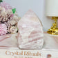 Large Rose Quartz Half Polished Tower 528g