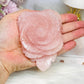 Large Rose Quartz Carved Rose 10cm