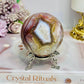 Large Mexican Crazy Lace Agate Druzy Sphere on Stand 376g