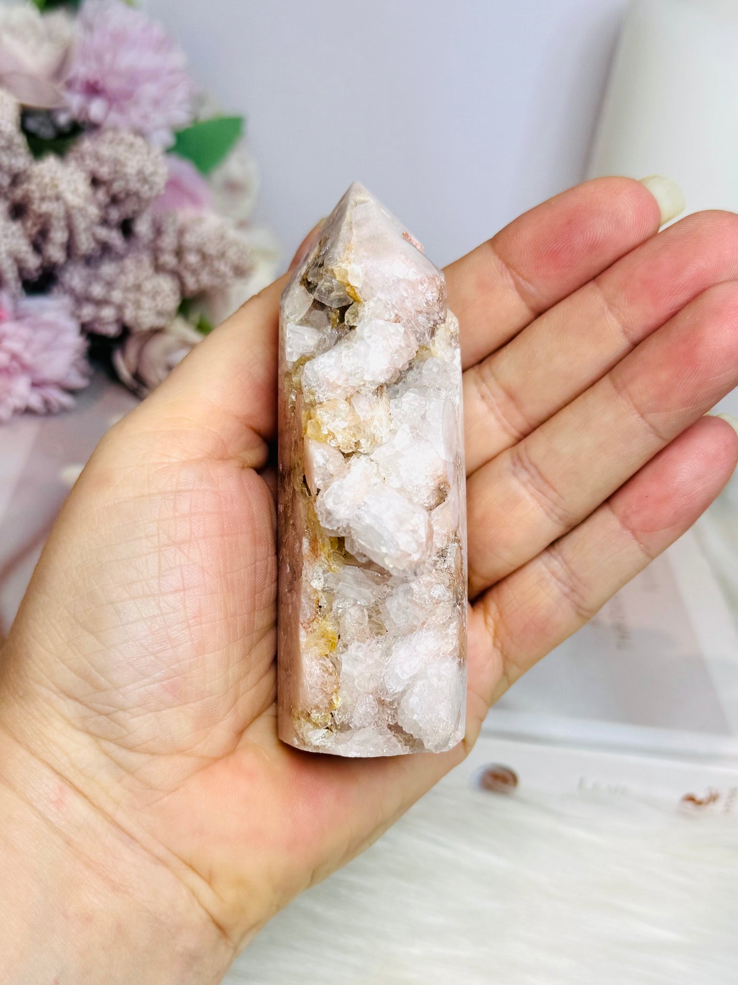 Pink Amethyst Druzy Tower 9.5cm