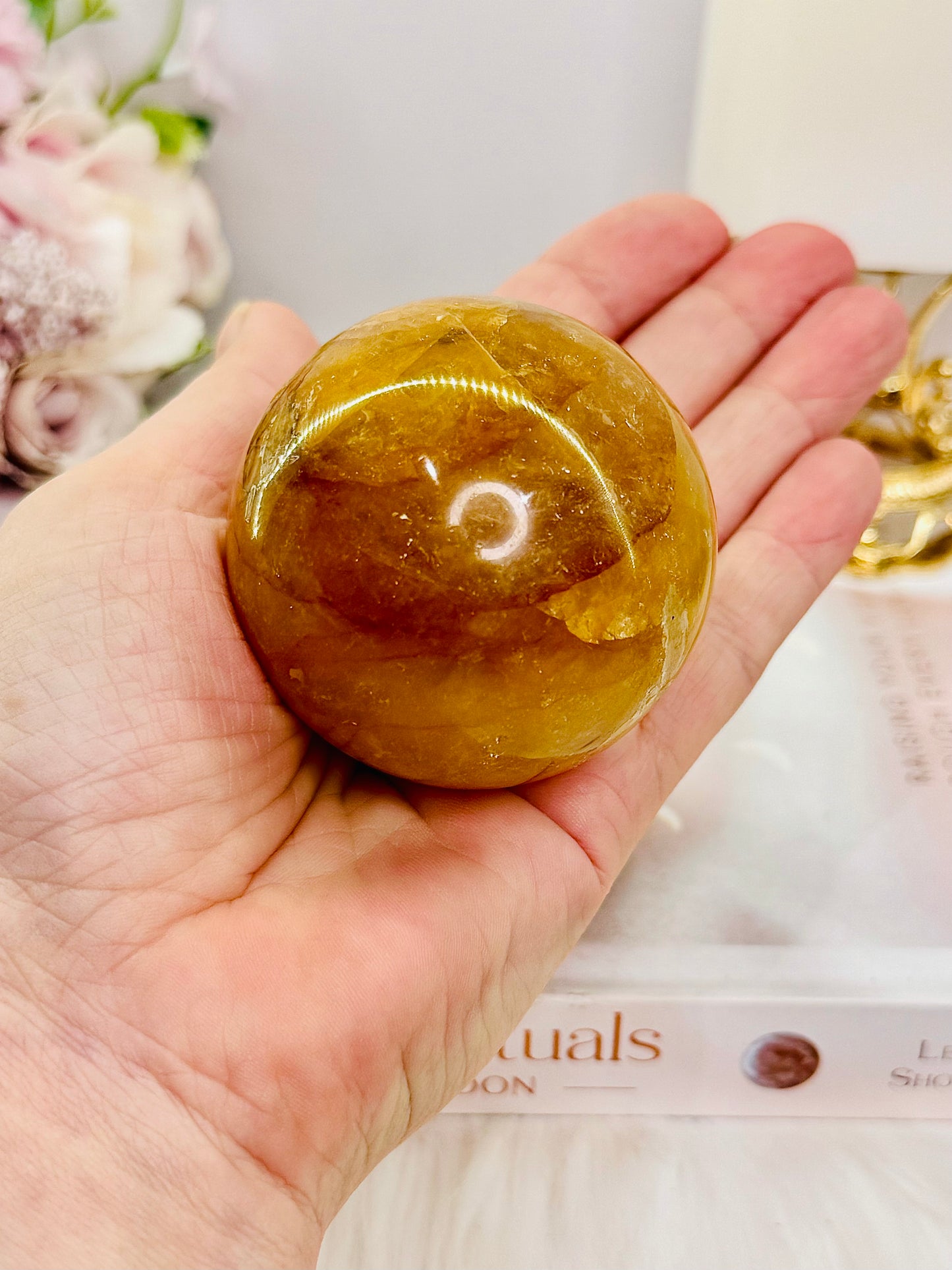 Golden Healer Sphere On Stand 274grams