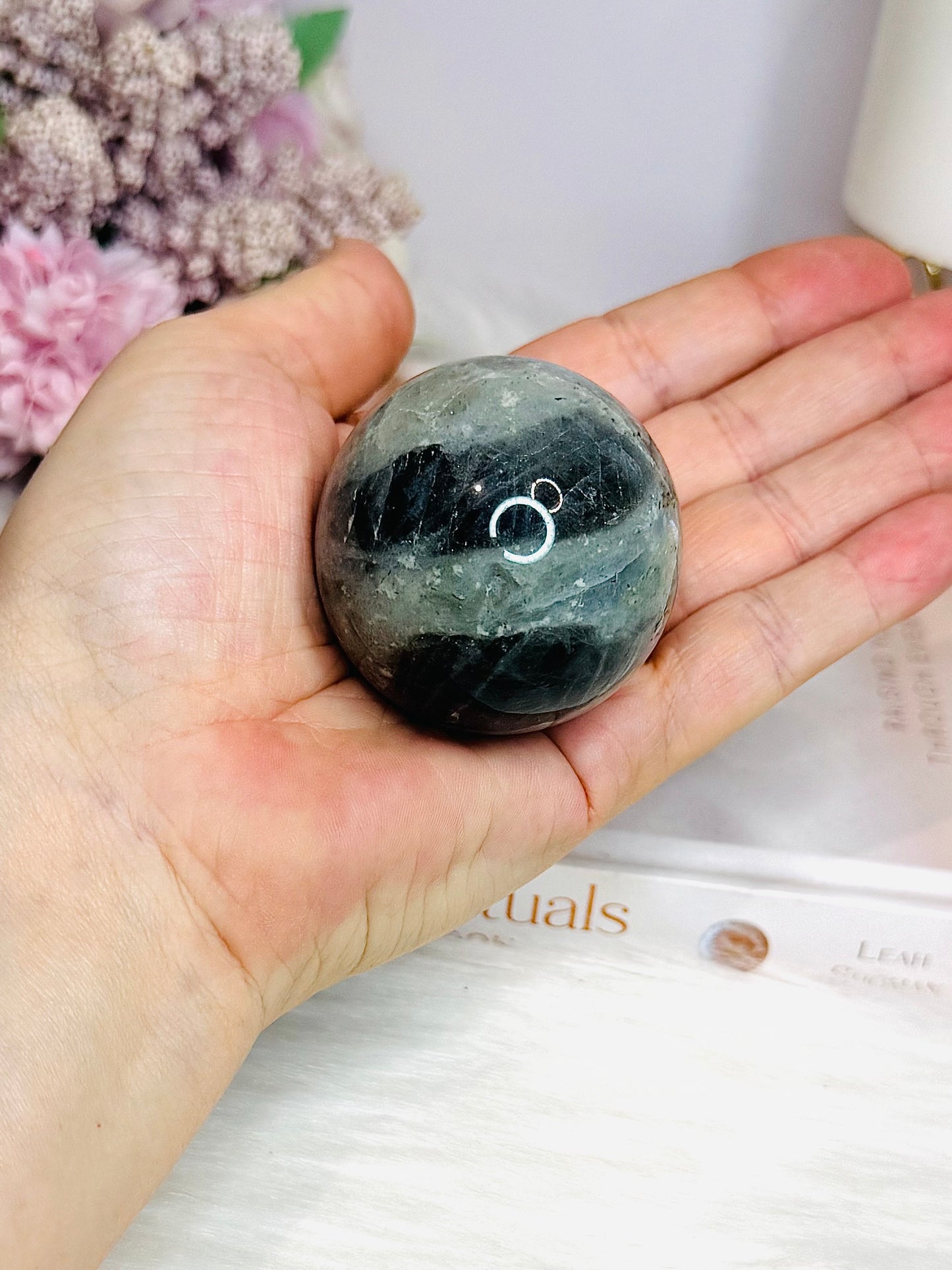Labradorite Sphere on Stand 160g