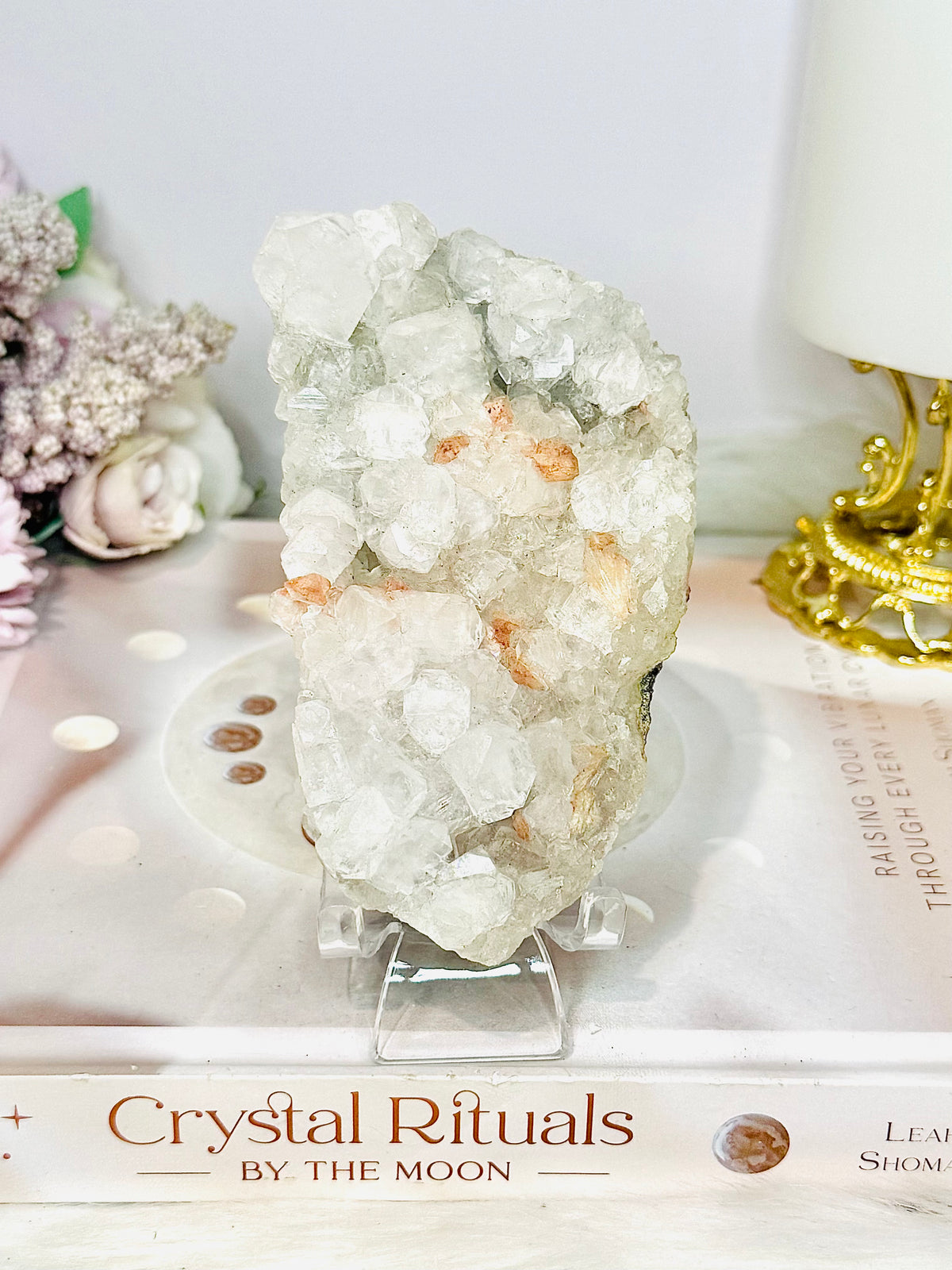 Natural  Apophyllite Cluster 11cm On Stand 258g