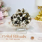 Smokey Quartz & Garnet on Matrix Specimen 6cm On Stand